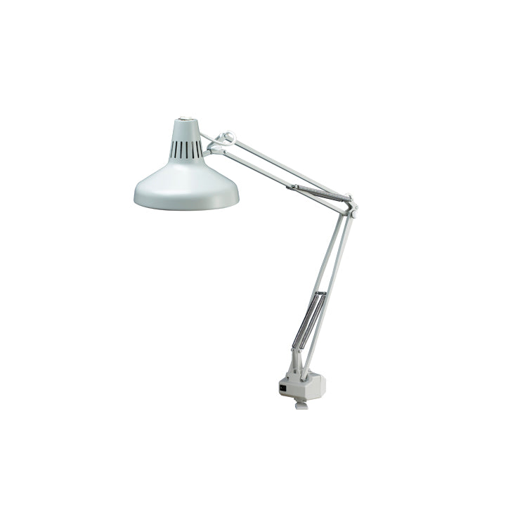 light gray luxo lc combo task lamp with clamp mount