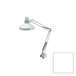 white luxo lc combo task lamp with clamp mount