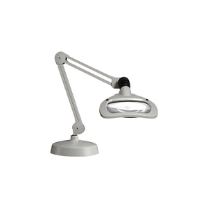 wave led magnifier lamp with 30 inch arm and weighted base