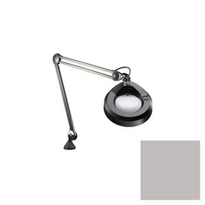 luxo kfm magnifying lamp with-clamp mount light gray