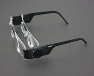 power tv binocular glasses side view with adjustable wheel