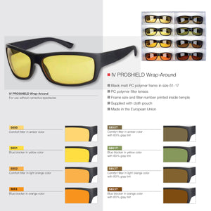 ImproVision ProShield Wrap-Around Blue Blocker Filtered Spectacles - Yellow Tint (450)